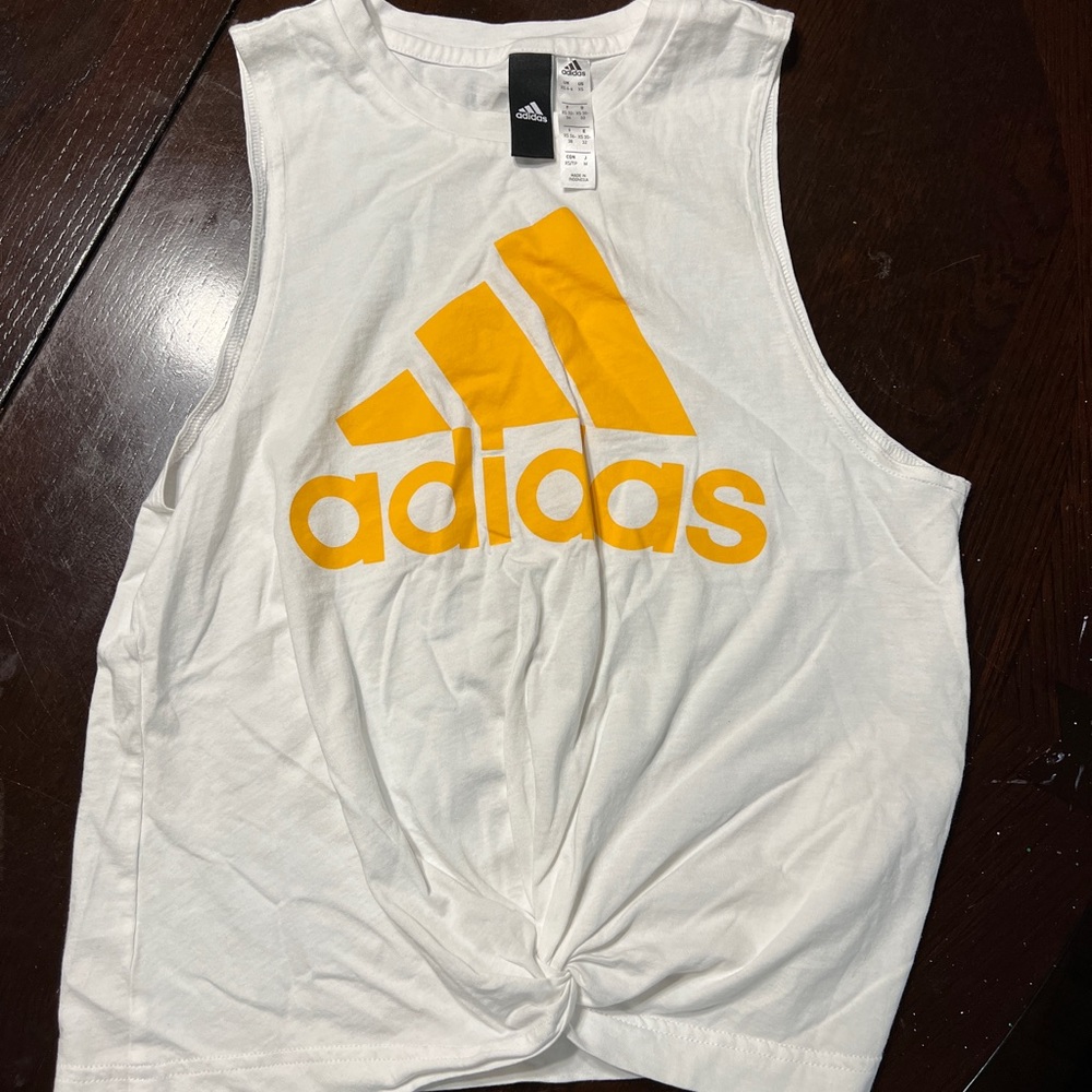 Adidas white tank t-shirt. Size adult XS